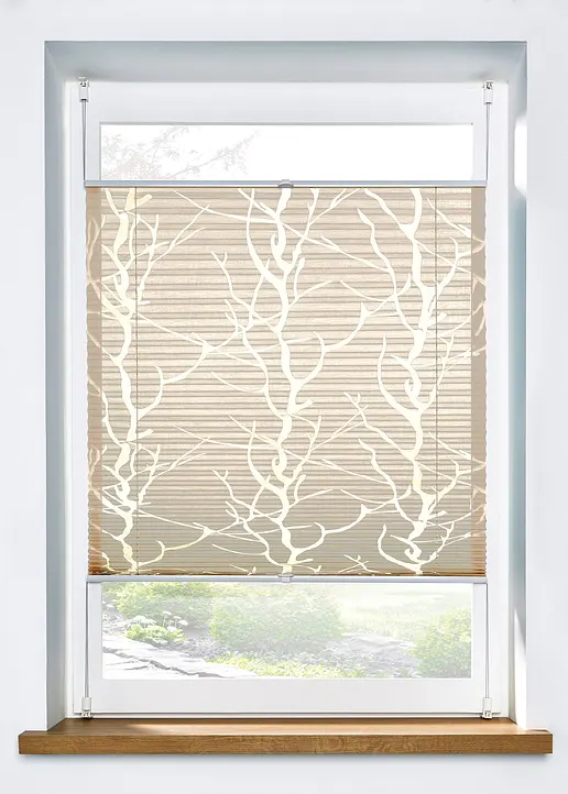 Ausbrenner Plissee mit Ranken in beige - bonprix Ausbrenner Plissee mit Ranken in beige - bonprix