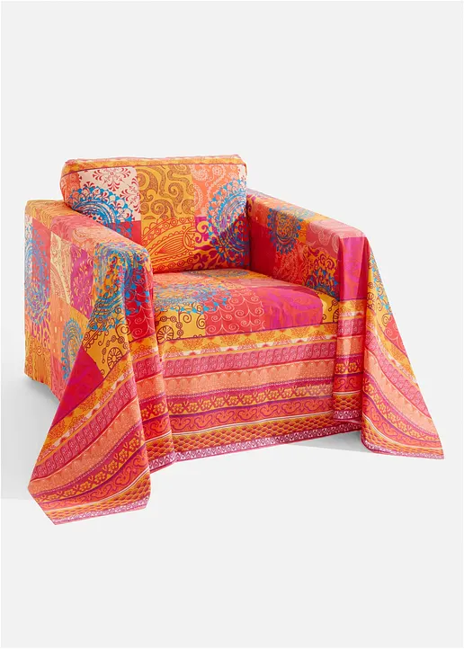 Tagesdecke mit Patchwork Druck in orange - bonprix Tagesdecke mit Patchwork Druck in orange - bonprix