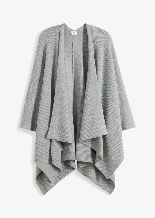 Poncho in grau von vorne - bonprix Poncho in grau von vorne - bonprix