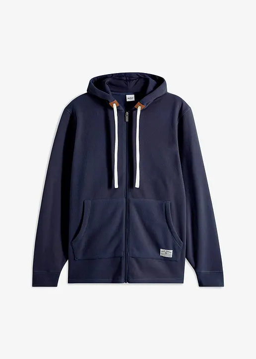 Fleecejacke mit Kapuze in blau von vorne - bonprix Fleecejacke mit Kapuze in blau von vorne - bonprix