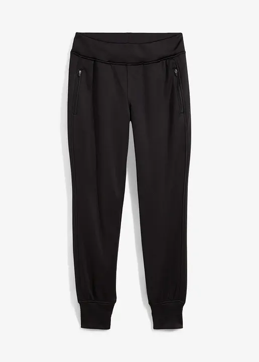 Jogginghose mit Kuschel-Futter in schwarz von vorne - bonprix Jogginghose mit Kuschel-Futter in schwarz von vorne - bonprix