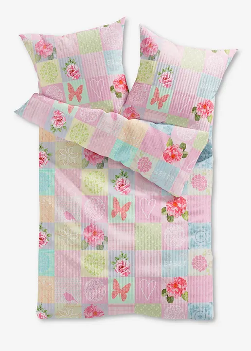 Bettwäsche mit Patchwork Print in bunt - bonprix Bettwäsche mit Patchwork Print in bunt - bonprix