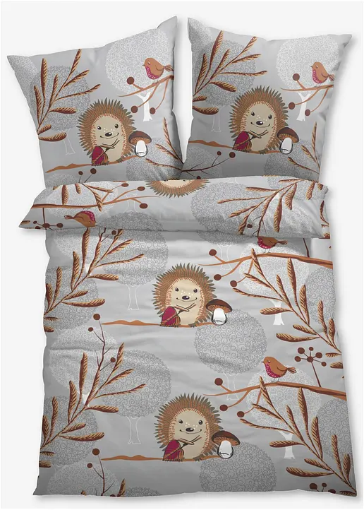 Bettwäsche mit Igel in grau - bonprix Bettwäsche mit Igel in grau - bonprix