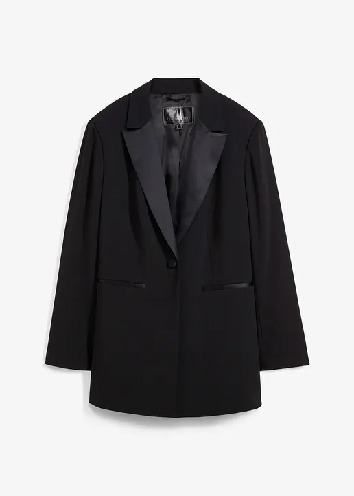 Smoking-Blazer in schwarz von vorne - bonprix Smoking-Blazer in schwarz von vorne - bonprix