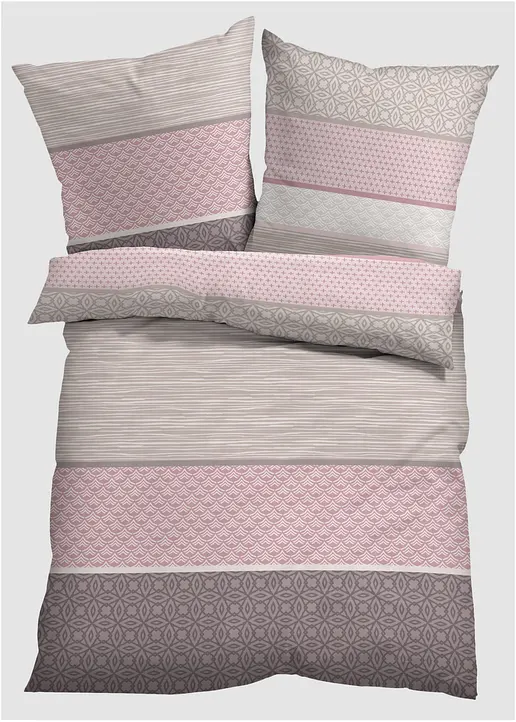 Bettwäsche mit Streifen in rosa - bonprix Bettwäsche mit Streifen in rosa - bonprix