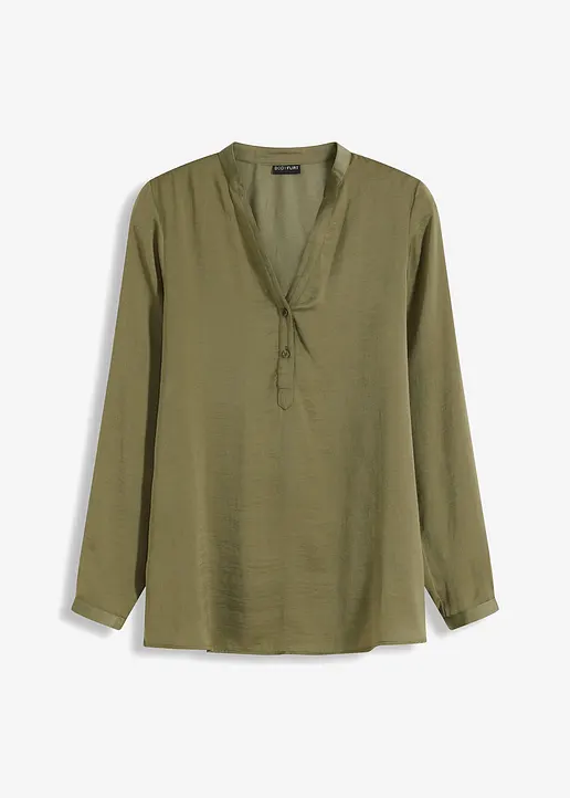 Satin-Bluse in grün von vorne - bonprix Satin-Bluse in grün von vorne - bonprix