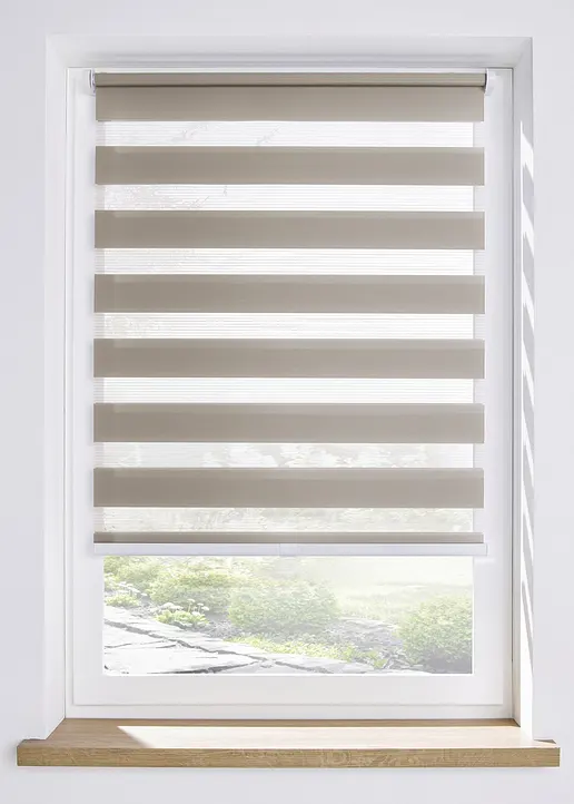 Schnurloses Doppelrollo in grau - bonprix Schnurloses Doppelrollo in grau - bonprix