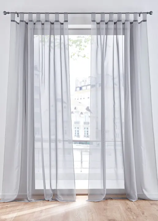 Gardinen aus leichtem Voile (2er Pack) in silber - bonprix Gardinen aus leichtem Voile (2er Pack) in silber - bonprix