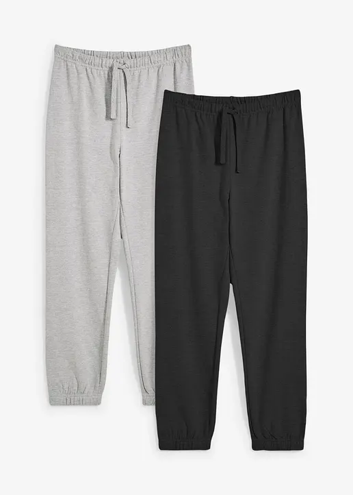 Sweathose aus reiner Bio-Baumwolle (2er Pack) in schwarz von vorne - bonprix Sweathose aus reiner Bio-Baumwolle (2er Pack) in schwarz von vorne - bonprix