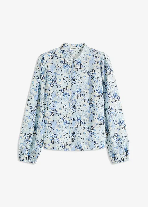 Bluse aus strukturierter Viskose in blau von vorne - bonprix Bluse aus strukturierter Viskose in blau von vorne - bonprix