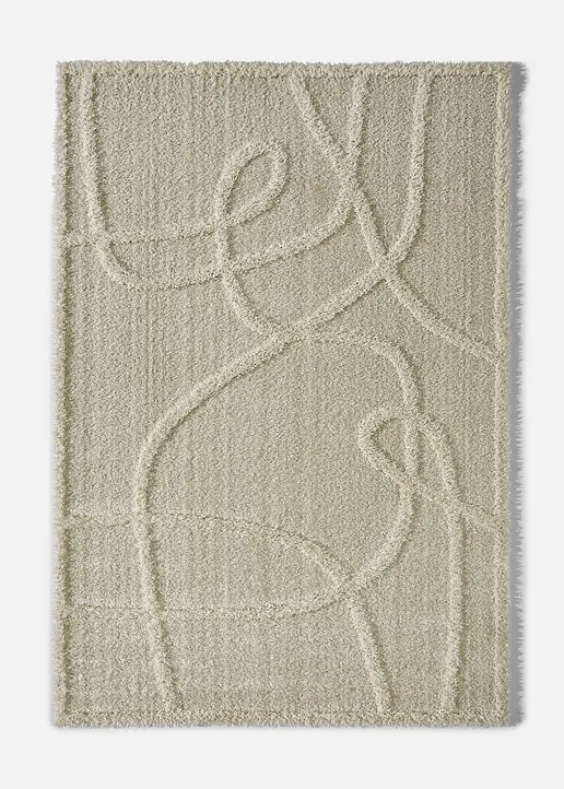 Teppich in Hoch-Tief Musterung in beige - bonprix Teppich in Hoch-Tief Musterung in beige - bonprix