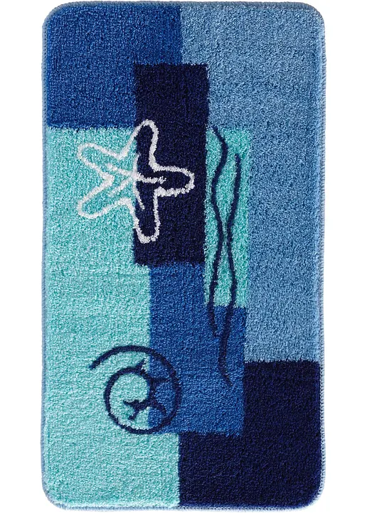 Badematte mit maritimen Motiven in blau - bonprix Badematte mit maritimen Motiven in blau - bonprix