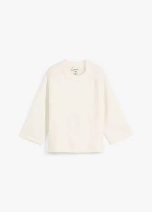 Oversized Strickshirt in weiß von vorne - bonprix Oversized Strickshirt in weiß von vorne - bonprix
