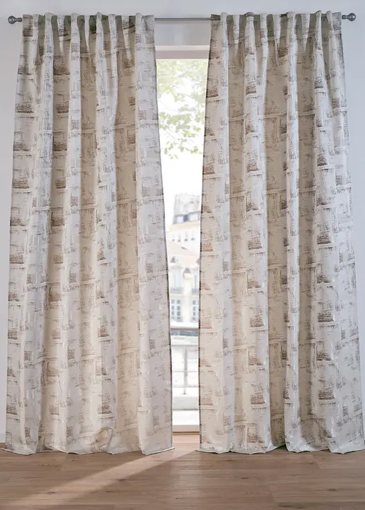 Jacquard Vorhang mit Glanz (1er Pack) in beige - bonprix Jacquard Vorhang mit Glanz (1er Pack) in beige - bonprix