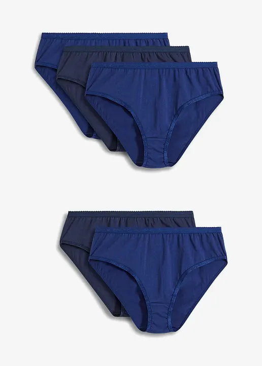 Maxislip (5er Pack) in blau von vorne - bonprix Maxislip (5er Pack) in blau von vorne - bonprix