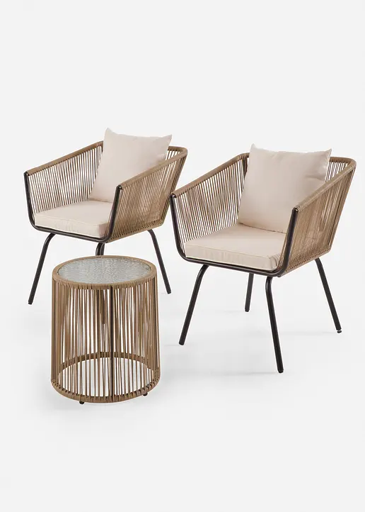 Gartenmöbel Set (3-tlg. Set) in beige - bonprix Gartenmöbel Set (3-tlg. Set) in beige - bonprix