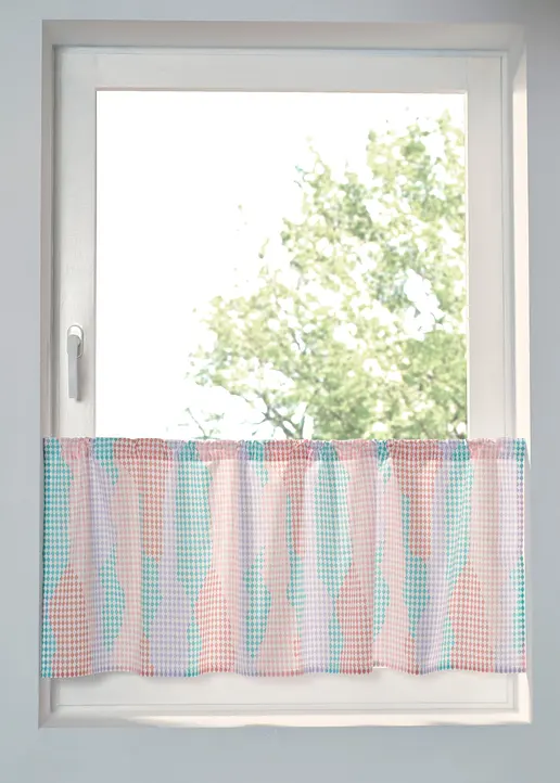 Bio Baumwoll Scheibengardine mit Grafik Druck in blau - bonprix Bio Baumwoll Scheibengardine mit Grafik Druck in blau - bonprix
