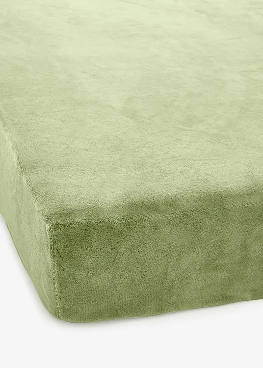 Cashmere Touch Spannbettlaken in grün von vorne - bonprix Cashmere Touch Spannbettlaken in grün von vorne - bonprix