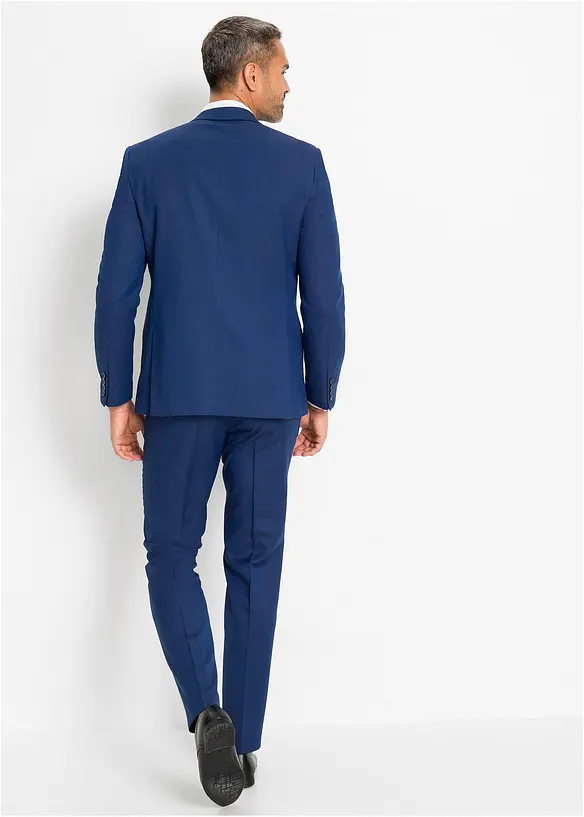 Anzug mit Krawatte (3-tlg.Set), Slim Fit in blau von hinten (Totalaufnahme) - bonprix Anzug mit Krawatte (3-tlg.Set), Slim Fit in blau von hinten (Totalaufnahme) - bonprix