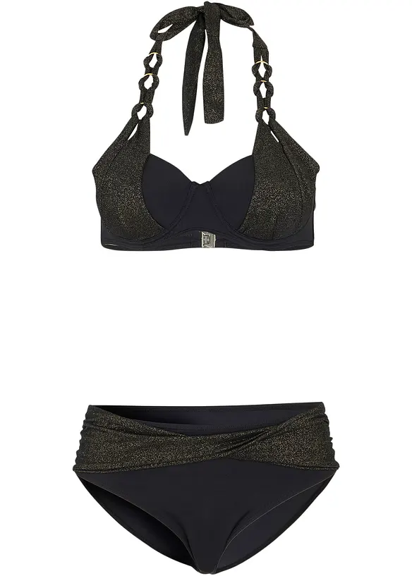 Neckholder Bikini Mit Hochwertigen Details Schwarz Cup C