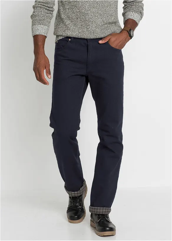 Thermo Classic Fit Jeans mit Flanellfutter, Straight in schwarz von vorne - bonprix Thermo Classic Fit Jeans mit Flanellfutter, Straight in schwarz von vorne - bonprix