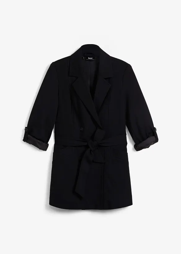 modischer Blazer mit Ärmelraffung schwarz Damen bonprix