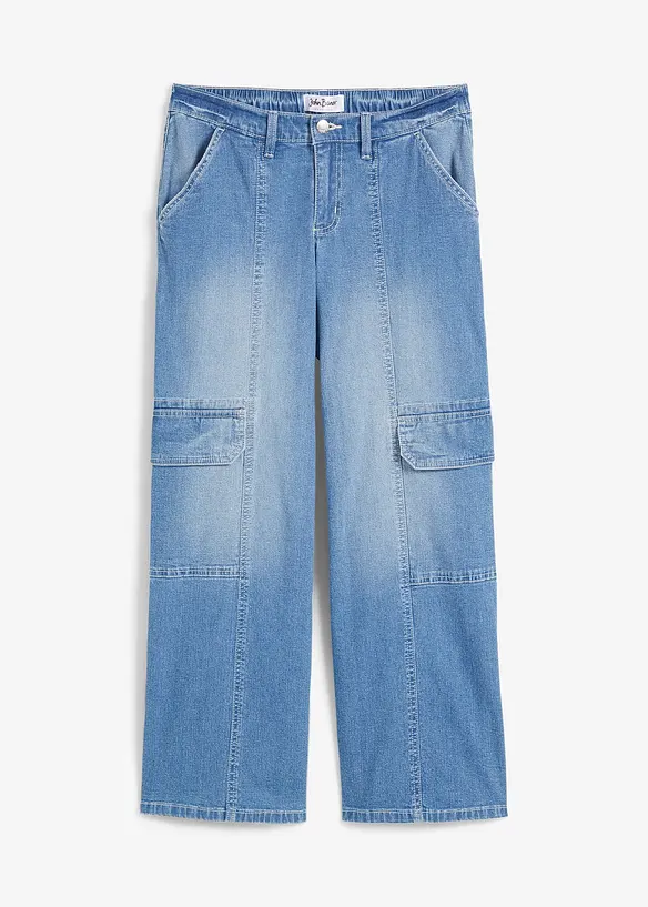 Verk Rzte Cargo Jeans Mit Mittlerem Bund Blau Regular Damen