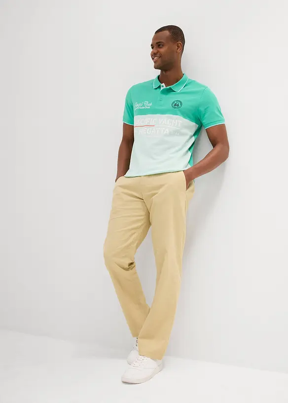 Piqué-Poloshirt aus reiner Bio-Baumwolle, Kurzarm in grün im Look von vorne (Totalaufnahme) - bonprix Piqué-Poloshirt aus reiner Bio-Baumwolle, Kurzarm in grün im Look von vorne (Totalaufnahme) - bonprix