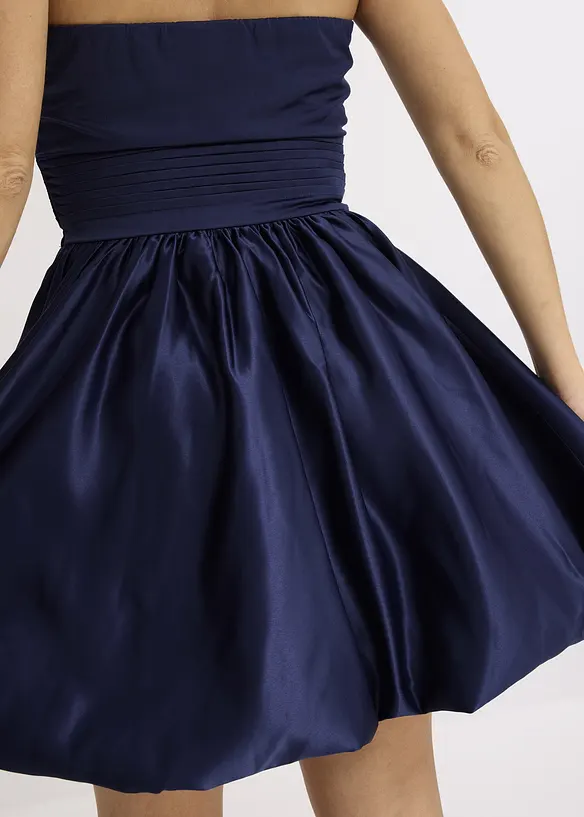 Ballonkleid aus glänzendem Satin in blau (Detailaufnahme) - bonprix Ballonkleid aus glänzendem Satin in blau (Detailaufnahme) - bonprix
