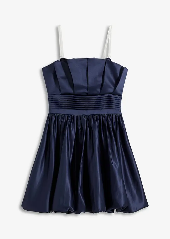 Ballonkleid aus glänzendem Satin in blau von vorne - bonprix Ballonkleid aus glänzendem Satin in blau von vorne - bonprix