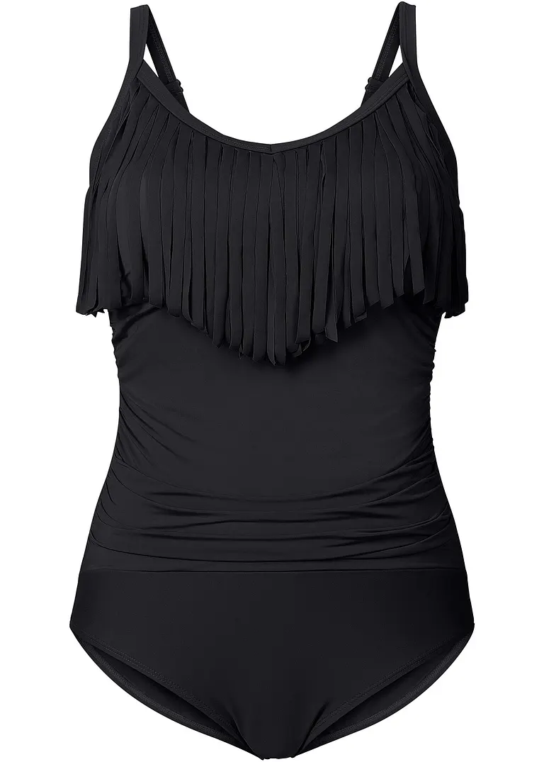 Badeanzug in schwarz von vorne - bonprix Badeanzug in schwarz von vorne - bonprix