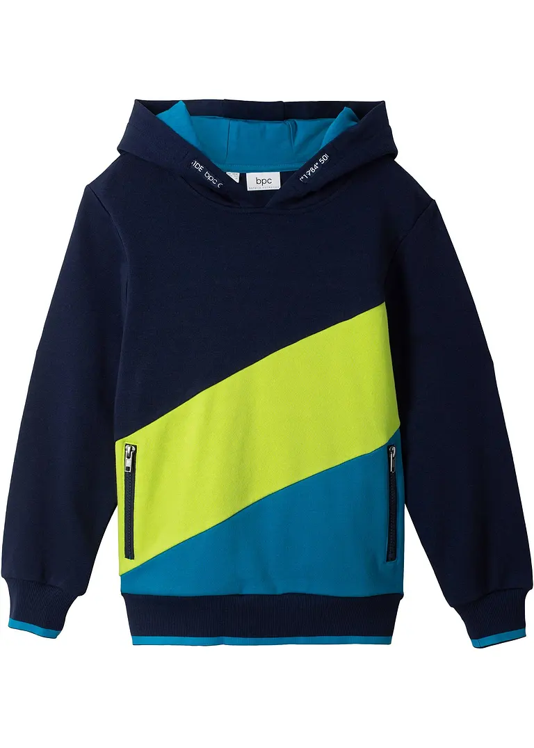 Hoodie aus reiner Bio-Baumwolle in blau von vorne - bonprix Hoodie aus reiner Bio-Baumwolle in blau von vorne - bonprix