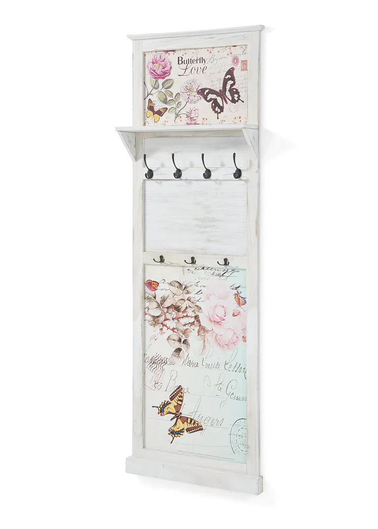 Garderobenpaneel mit Schmetterling-Design in weiß von vorne - bpc living bonprix collection Garderobenpaneel mit Schmetterling-Design in weiß von vorne - bpc living bonprix collection