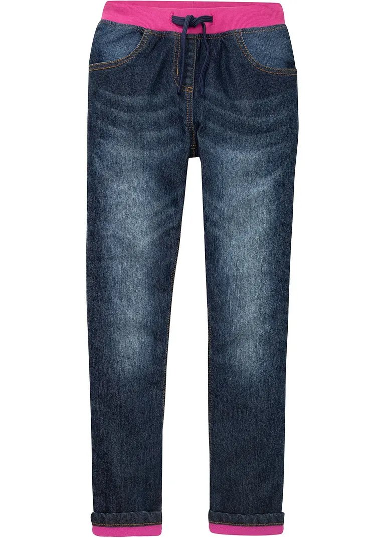 Komfortable Thermojeans mit Fleecefutter in blau von vorne - bonprix Komfortable Thermojeans mit Fleecefutter in blau von vorne - bonprix