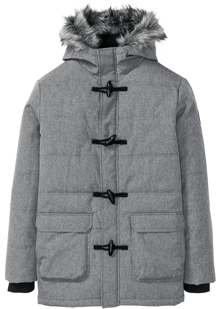 Stepp-Winterjacke in grau von vorne - RAINBOW Stepp-Winterjacke in grau von vorne - RAINBOW