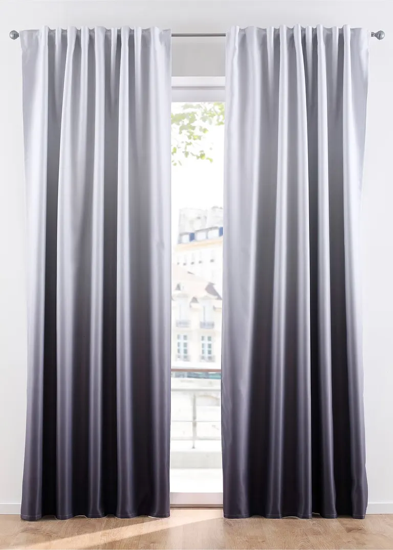 Verdunkelungsvorhang im Farbverlauf Design (1er Pack) in grau - bonprix Verdunkelungsvorhang im Farbverlauf Design (1er Pack) in grau - bonprix
