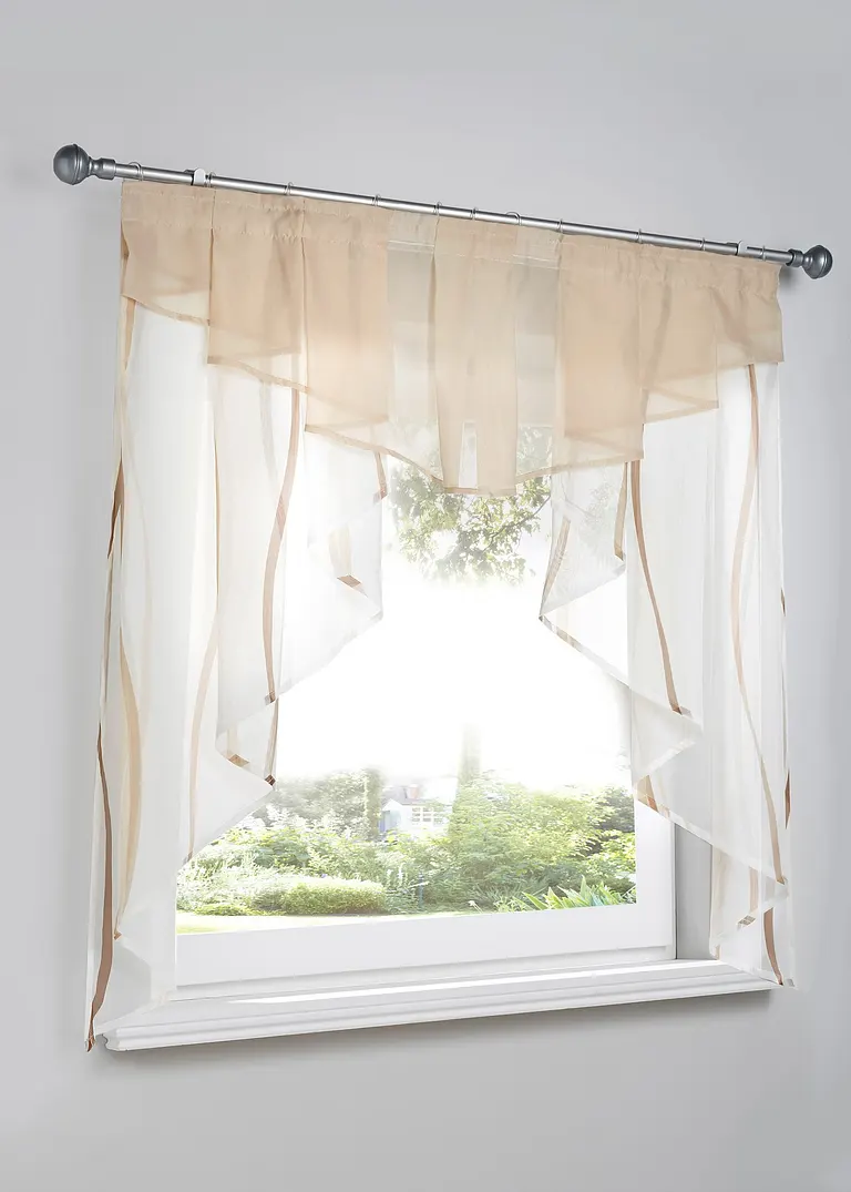 Kleinfenster mit Wellenmuster in beige - bonprix Kleinfenster mit Wellenmuster in beige - bonprix