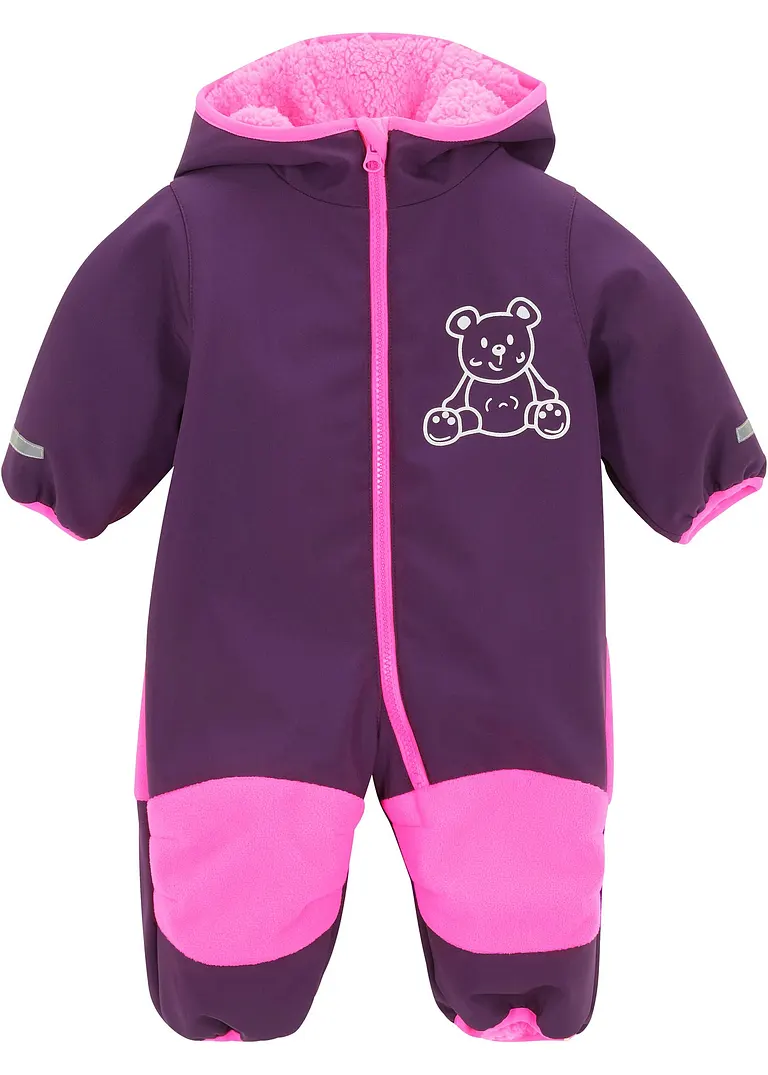Baby Softshell Overall in lila von vorne - bonprix Baby Softshell Overall in lila von vorne - bonprix