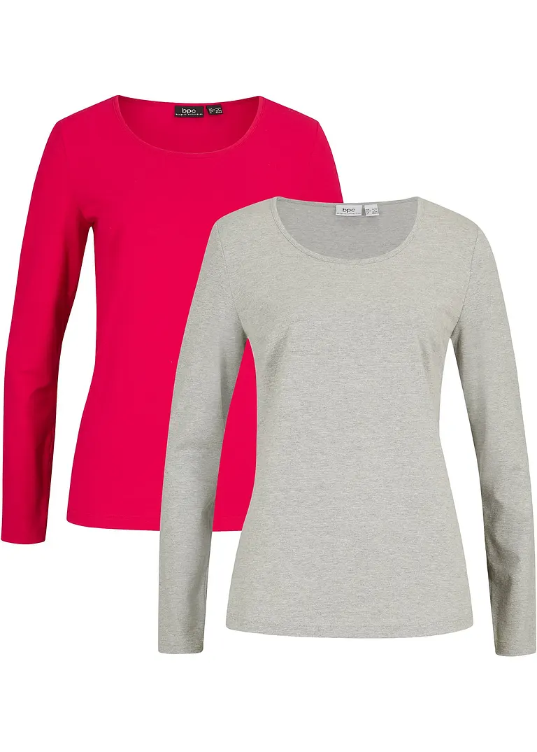 Langarmshirt (2er Pack) in rot von vorne - bonprix Langarmshirt (2er Pack) in rot von vorne - bonprix