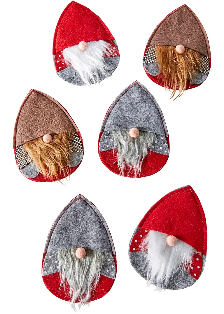 Besteckhalter im Wichtel-Design (6er Pack) in rot - bonprix Besteckhalter im Wichtel-Design (6er Pack) in rot - bonprix