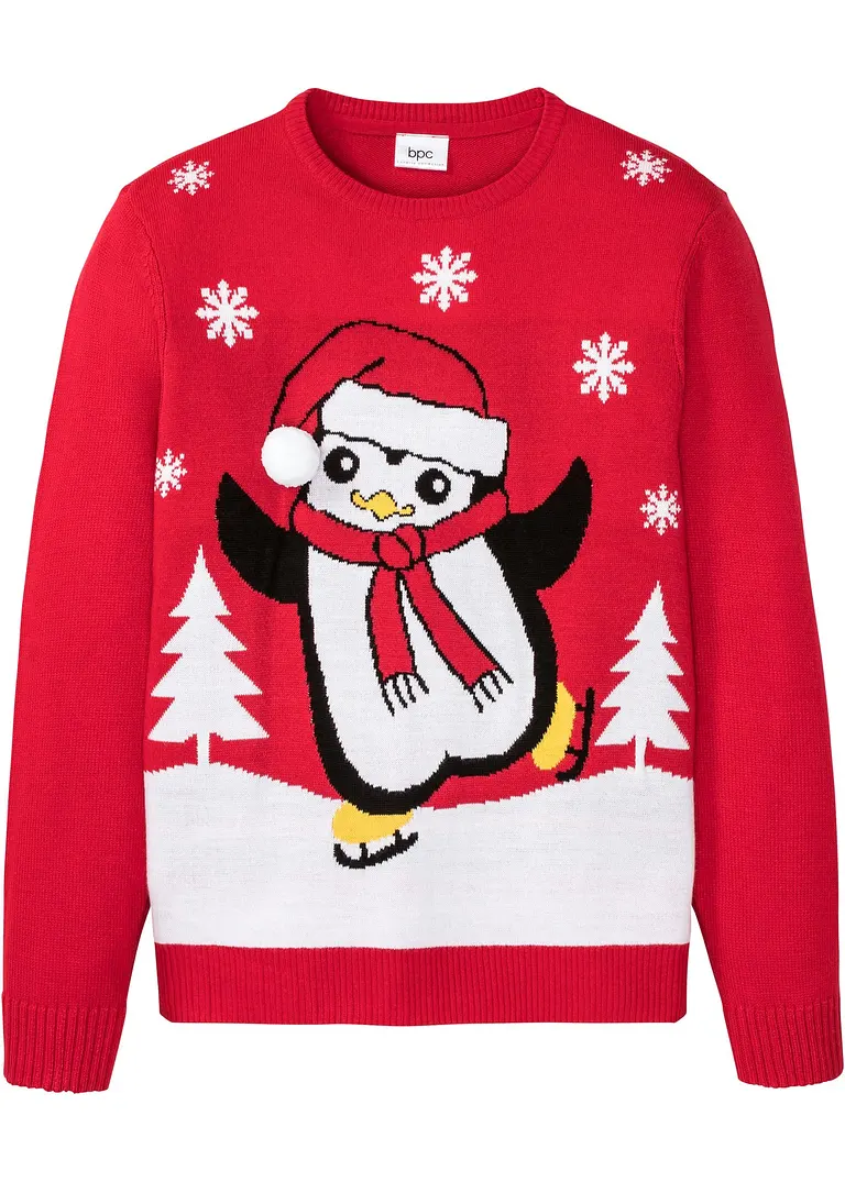 Pullover mit Weihnachtsmotiv in rot von vorne - bonprix Pullover mit Weihnachtsmotiv in rot von vorne - bonprix