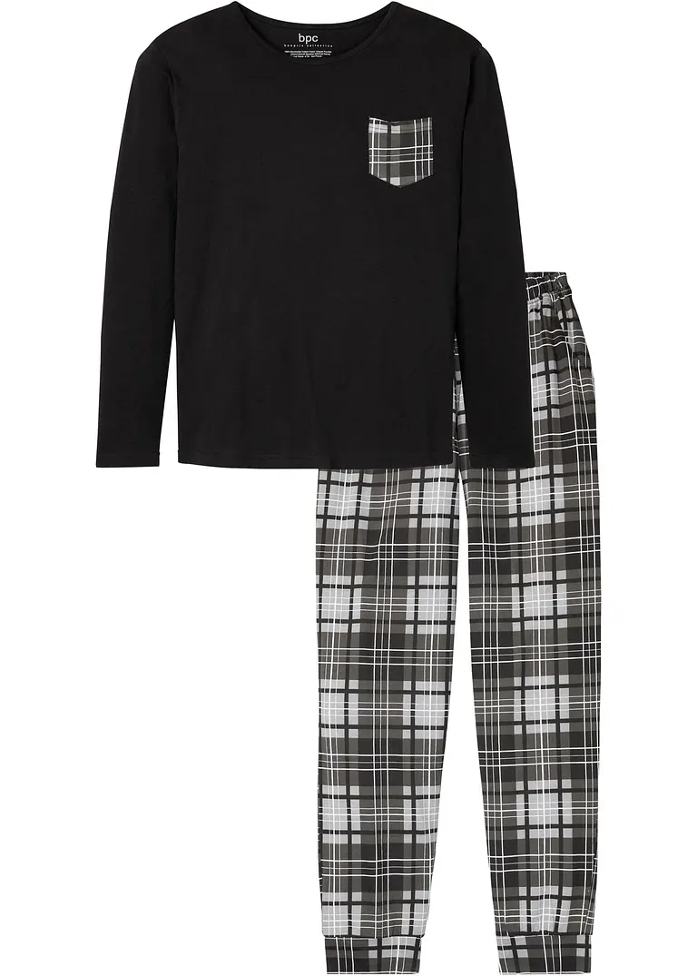 Pyjama in schwarz von vorne - bonprix Pyjama in schwarz von vorne - bonprix