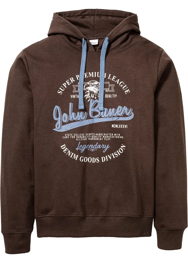 Kapuzensweatshirt mit Komfortschnitt in braun von vorne - bonprix Kapuzensweatshirt mit Komfortschnitt in braun von vorne - bonprix