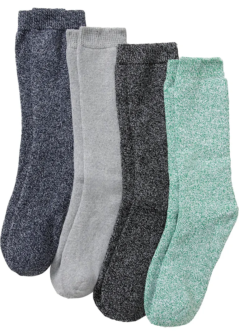 Thermo Frottee Socken mit Bio-Baumwolle (4er Pack) in schwarz von vorne - bonprix Thermo Frottee Socken mit Bio-Baumwolle (4er Pack) in schwarz von vorne - bonprix