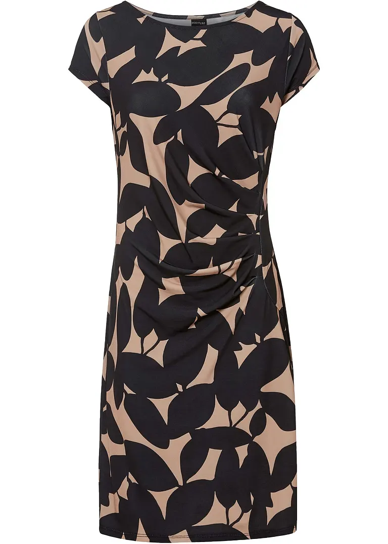 Jerseykleid aus recyceltem Polyester in beige von vorne - bonprix Jerseykleid aus recyceltem Polyester in beige von vorne - bonprix