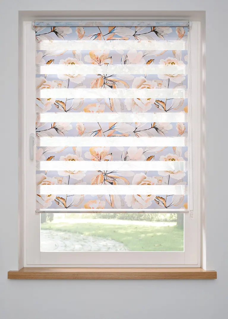 Doppelrollo mit Blumendruck in grau - bpc living bonprix collection Doppelrollo mit Blumendruck in grau - bpc living bonprix collection