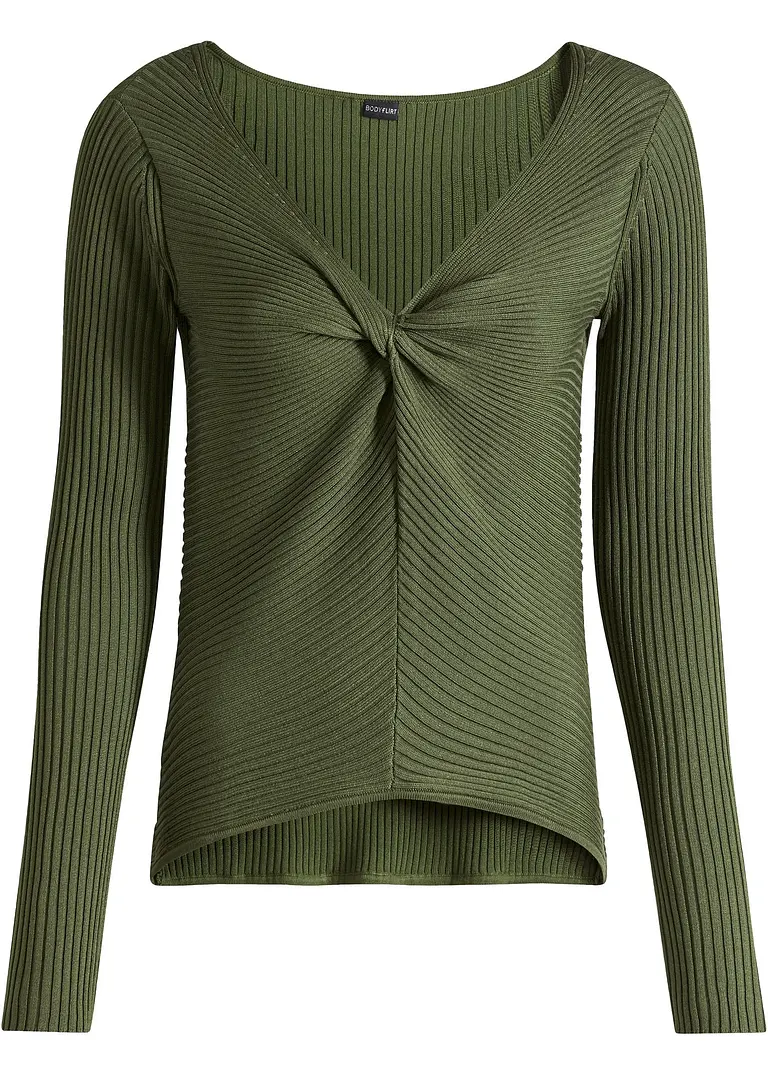 Ripppullover in grün von vorne - bonprix Ripppullover in grün von vorne - bonprix