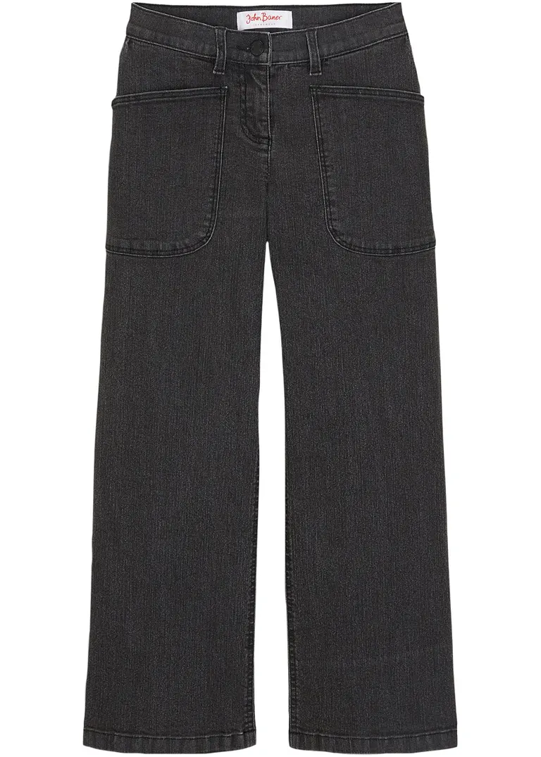 Weite Jeans in grau von vorne - bonprix Weite Jeans in grau von vorne - bonprix