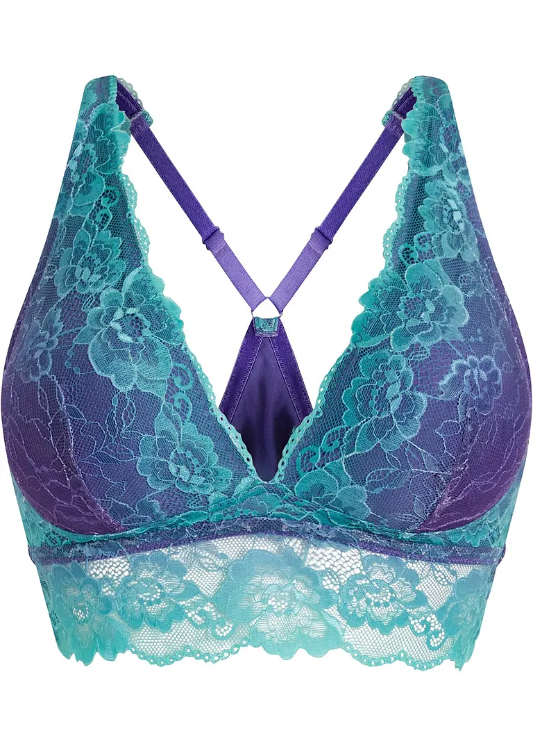 Bustier mit zarter Spitze im Farbverlauf in lila von vorne - bonprix Bustier mit zarter Spitze im Farbverlauf in lila von vorne - bonprix