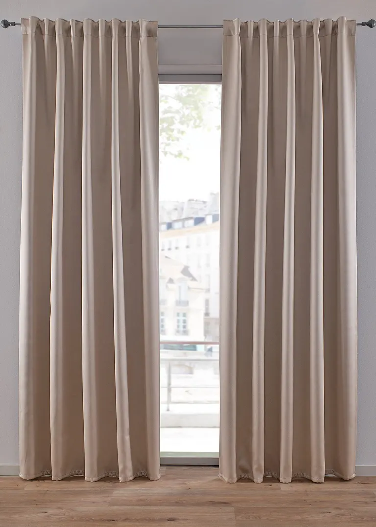 Jacquard Verdunkelungsvorhang (1er Pack) in beige - bonprix Jacquard Verdunkelungsvorhang (1er Pack) in beige - bonprix